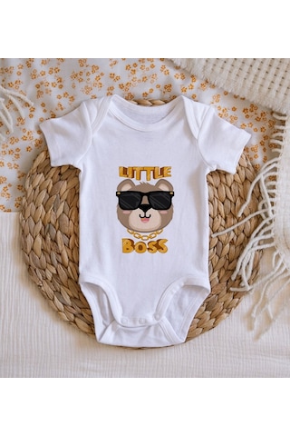 Bitmeyenkartus Bk Kids Little Boss Tasarımlı Bebek Body Zıbın - Model 3 Çok Renkli