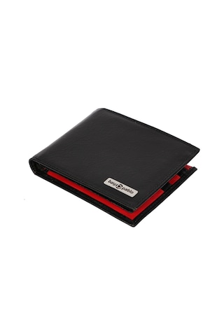 Bay Pablo V80 Siyah-Kırmızı Hakiki Deri Erkek Cüzdan Kırmızı