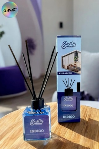 Sasta 100 Ml Saten Çubuklu Bambu Ortam Kokusu Kış Bahçesi İndigo Deniz Esintisi