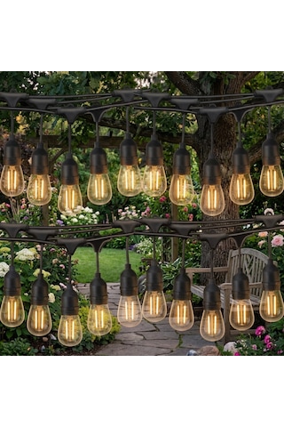 Forlife 220Volt 20 Adet E27 Duylu 20 Metre Kablolu Set (20 Adet S14 Led Ampul Hediyeli) -