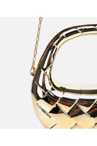 Hotiç Kadın Gold Metalik Dokulu Portföy Çanta 03cah312280a540 Gold