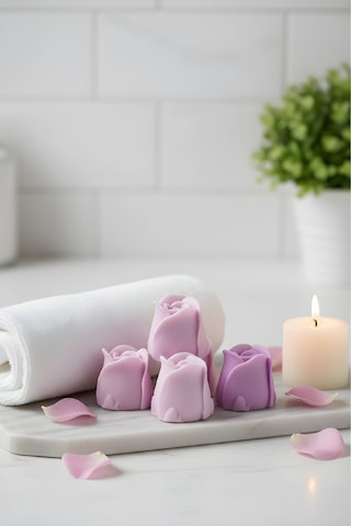 Kokulu Süs Sabun - Gül 8 Adet Kutu 13cm 10cm - Gül 5cm Beyaz sabun