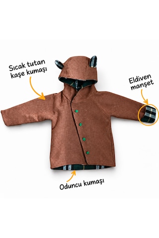 Bebe Erkek Çocuk Mont Açık Kahverengi