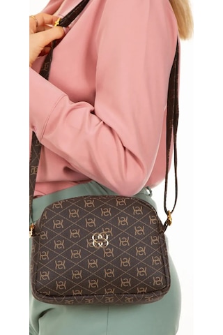 Bizoon Np286 Kadın, Desenli Çapraz Askılı Omuz Çantası 20x15x6 Cm Kahve Kahverengi