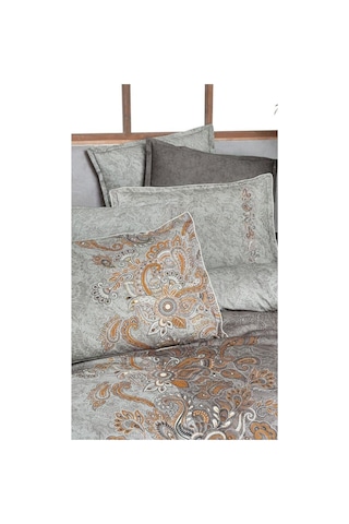 Burgonya Fancy Poplin Nevresim Takımı Çift Kişilik Oranj Turuncu