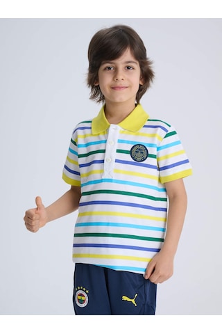 Fenerbahçe Çocuk Trıbun 6 Renk Logolu Polo BEYAZ