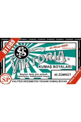 Viktoria Kumaş Boyası Zümrüt Viktoria Kumaş Boyası Zümrüt