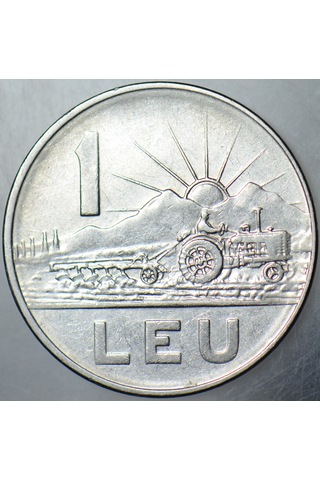Romanya 1 Leu 1966 Traktör Ve Tarım Temalı. Sosyalist Dönem.