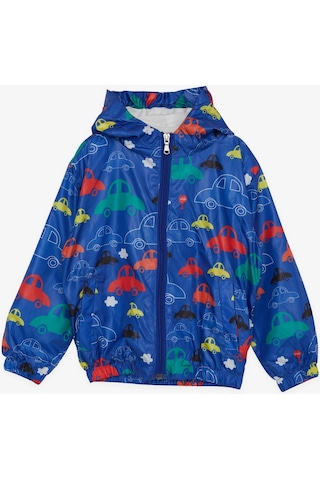 Breeze Girls & Boys Erkek Çocuk Yağmurluk Renkli Arabalar Desenli 1-5 Yaş, Saks Mavisi-saks Mavisi Saks Mavi