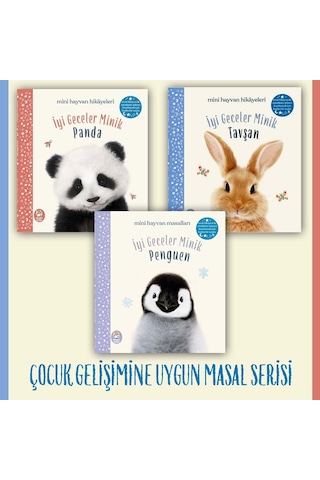 Mini Hayvan Masalları - 3 Adet Resimli Masal Kitabı / 2 yaş + -