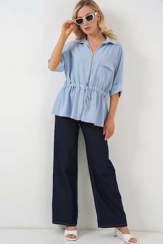 Gülsüm Aydın Fermuarlı Gömlek 0721 - Mavi Mavi