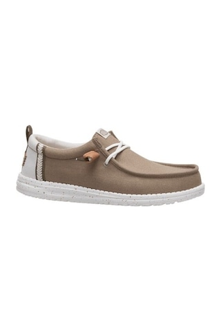 Hey Dude Wally Craft Linen Erkek Günlük Ayakkabı-33141 Kahverengi-gümüş
