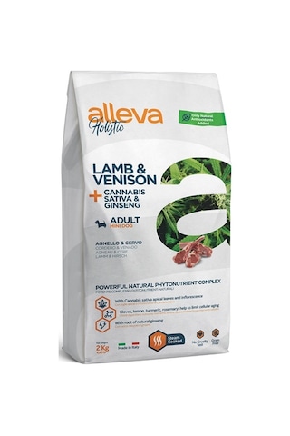Alleva Holistik Tahılsız Canabis Kuzu ve Geyik Etli Mini Irk Yetişkin Köpek Maması 2 KG Alleva Holistik Tahılsız Canabis Kuzu ve Geyik Etli Mini Irk Yetişkin Köpek Maması 2 KG