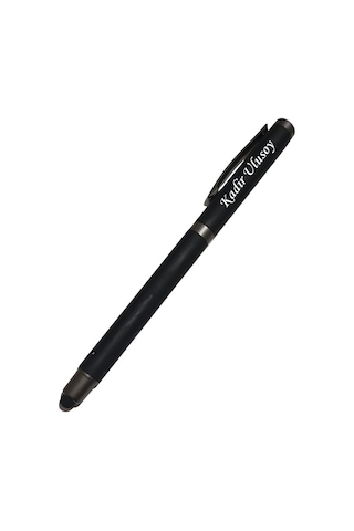 Kişiye Özel Dokunmatik Uyumlu Jel Kalem Metal Gövde, Stylus Uçlu Siyah