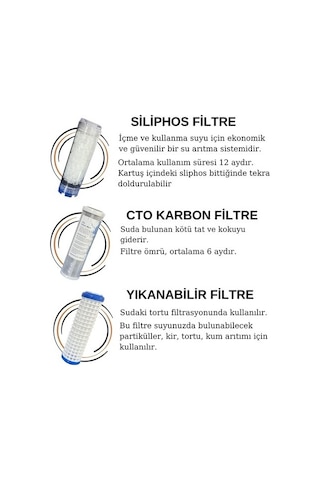 10'' Sliphos Filtreli 3'lü Daire Ve Bina Girişi Filtre Kabı