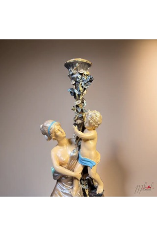Cennet Fısıltıları - Romantik Mumluk, Anne Ve Çocuk Heykeli, El