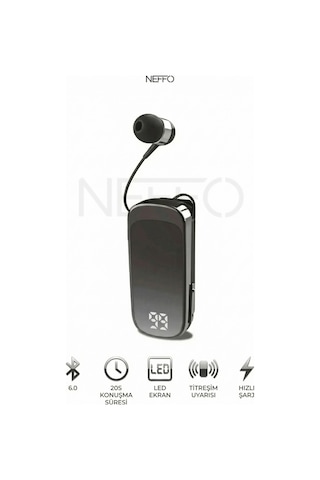 Makaralı Kulaklık Bluetooth 6.0 20 Saat Konuşma Dijital Ekran Titreşimli Hızlı Şarjlı
