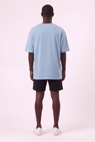 Lixa Air Jordan Orta Logo Mavi Oversize Erkek T-shirt 142735 SİYAH