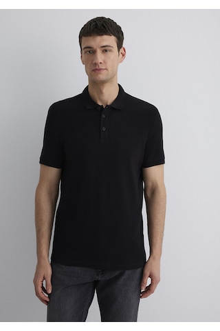 Mavi - Siyah Polo Tişört 064946-21842-Siyah