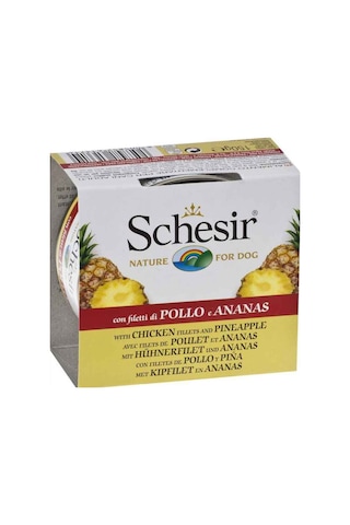 Schesir Tavuklu ve Ananaslı Konserve Yetişkin Köpek Maması 150 G