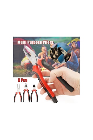 Cc Globall Faydalı Araçlar 3 Adet Pense Seti 8 Inç Ağır Hizmet Tipi Uzun Burunlu Pense Linesman Pense Kesici Pense Tüm Amaçlı Alet Kiti Için