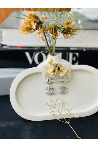 Zirkon Taşlı Su Yolu Sallatılı Model Çelik Küpe