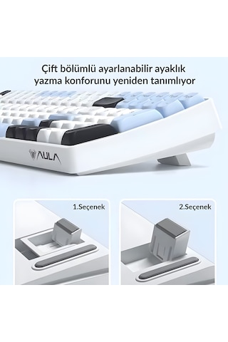Aula S100 Pro Red Switch How Swap Rgb Mekanik Klavye Bluetooth Kablolu Kablosuz Bağlantı Mavi