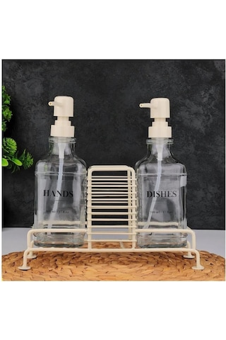 Mien 2 Li Standlı Sıvı Sabunluk Ve Deterjanlık Krem 2116420-w Şeffaf