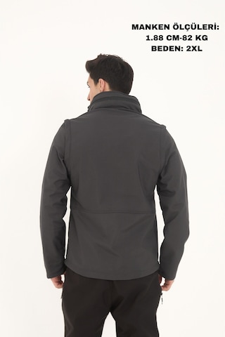 Camp Scoutland Camp460 Outdoor Tactical Softshell Su & Rüzgara Dayanıklı Erkek Taktik Yelek & Mont Antrasit