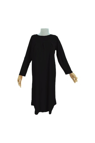Pratik Tek Parça Organik Kız Çocuk Namaz Elbisesi Siyah