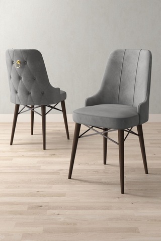 Loft Barok Desen 80x132 Açılabilir Mdf Masa Yemek Odası Takımı, Mutfak Takımı 4 Sandalye, 1 Bench Gri