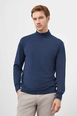 Morven Erkek İndigo Basic Yarım Balıkçı Yaka Dynamic Fit Rahat Kesim Triko 26kc017001308 İndigo İndigo