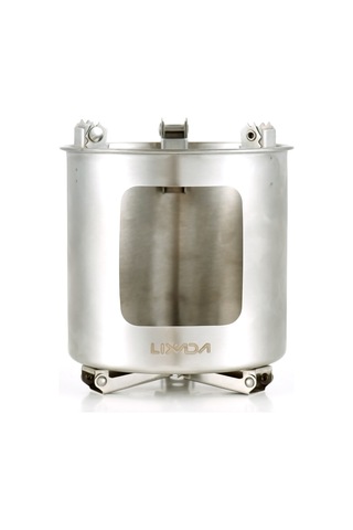 Kosona 201 Çelik Güneşli Odun Fırını, Kamp, Yürüyüş, Piknik İçin Dışarıda Pişirme, Yakıt Gerektirmeyen 16x16x17cm Gümüş