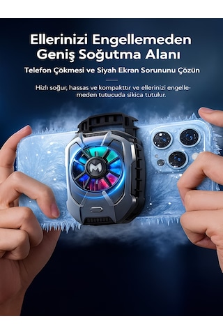 Rgb Işıklı Mobil Cep Telefon Radyatör Fanı Youtube Canlı Yayın Tiktok Gamer Soğutucu