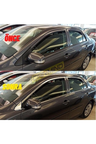 Toyota Corolla Uyumlu Krom Cam Çerçevesi Set 2007-2012 14 Parça