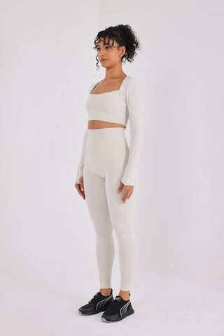 Scorp Eclipse Kadın Yüksek Bel Fitness Spor Tayt Bej STANDART