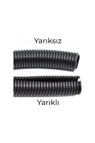 17mm Yarıksız Spiral Boru Kablo Izolasyon Hortumu Siyah Esnek