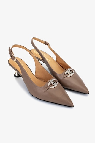 Valmenti Kadın Vizon Hakiki Deri Slingback Ayakkabı 611 H51005 Bn Ayk Sk25-26 Stone Leather Vizon