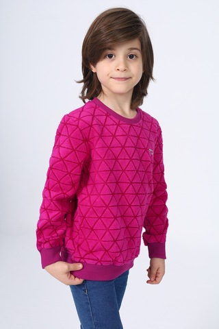 Toontoy Unisex Çocuk Nakışlı Sweatshirt Mürdüm