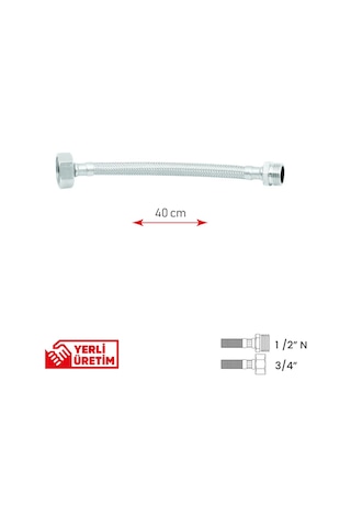 Bağlantı Hortumu 1/2' N ' -3/4' 40 Cm