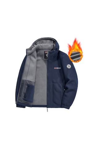 Snapbuy Kapüşonlu, Polar Erkek Ceket Lacivert