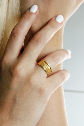Argentum Concept - Altın Kaplama Gümüş Hasır Yüzük - Y010701