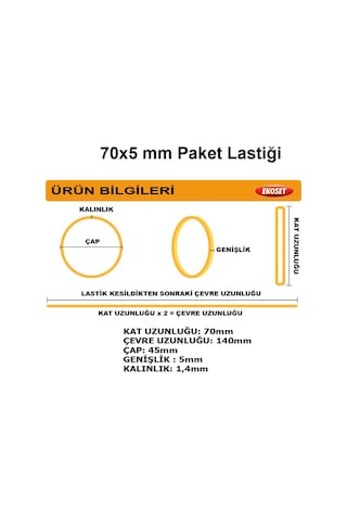 Kauçuk Geniş Paket Lastiği 70x5mm 500 Gram