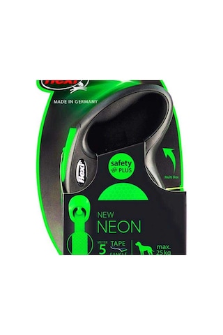 Flexi New Neon Otomatik Yeşil Şerit Gezdirme Large 5 Mt