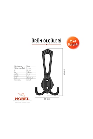 Has Portmanto Askısı, Metal Vestiyer Askısı, Matsiyah, Duvar Ve Dolap Askılığı 5'li Set Vidalı Matsi Yah