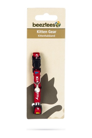 Beeztees Yavru Kedi Boyun Tasması, Zilli, Kırmızı, 17,5-23cm