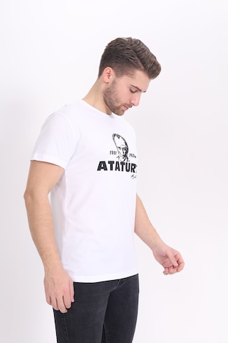 Toontoy Unisex Atatürk Baskılı Tişört Beyaz
