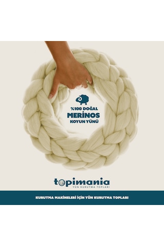 Topimania Doğal Yerli Üretim Yün Kurutma Topu 3 Adet Kurutma Topu