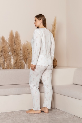 Uzun Kollu Büyük Beden Kadın Pijama Takımı- Çiçek Desenli Pijama - Pinterest Basic Kadın Pijama Pembe