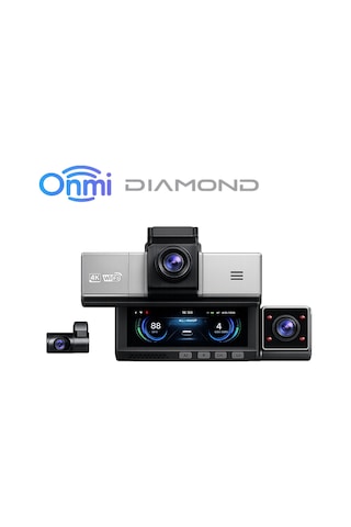 Onmi X13 Ön Ve Arka 4k+2k+2k 3 Wifi Dashcam 3 Kamera Araç Kamerası